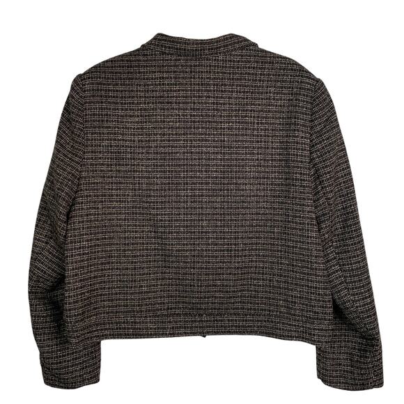 Vintage Blazer Cropped Jacket Woven Knit Tweed Norton McNaughton Lined Size 18 - Picture 4 of 9
